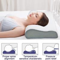 Almohada Viscoelastica, Almohada Cervical Antiacaros con 3D Malla, Almohada Ortopedica Diseño Ergonómico Terapéutico Reduce Dolores Cervicales, Funda de Bambú Extraíble y Lavable - details 1