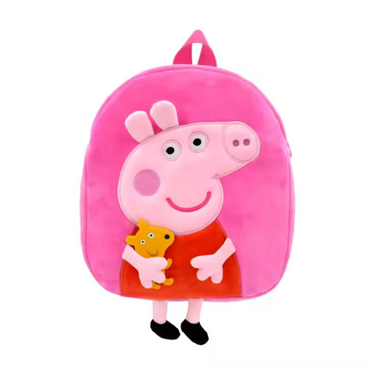 Mochila De Peluche Peppa Pig Lindo Muñeco De Algodón Para Niñas Y Niños Bolsa De Hombro Sencillo Juguete De Peluche Para Jardín De Infantes Monedero Rosa Regalo De Cumpleaños Para Niñas - 1