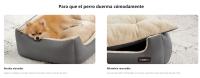Feandrea Cama para Perros, Sofá Cama para Mascotas, Alfombra Extraíble y Reversible, Bordes Elevados, Base Antideslizante, Talla M, 70 x 55 x 21 cm, Gris Paloma y Beige Arena/Marrón Café y Beige Arena - details 1