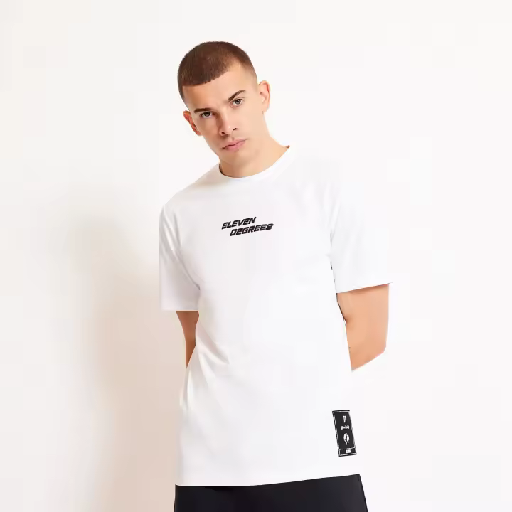 Eleven Degrees 11º City Circle Graphic T-Shirt - White / Kingfisher 11D3711-1165. - 1