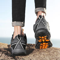 HIKEUP Zapatos De Senderismo Para Hombres Calidad Superior Duraderos Cuero Suela De Goma Para Actividades Al Aire Libre Zapatillas De Caminar - details 21