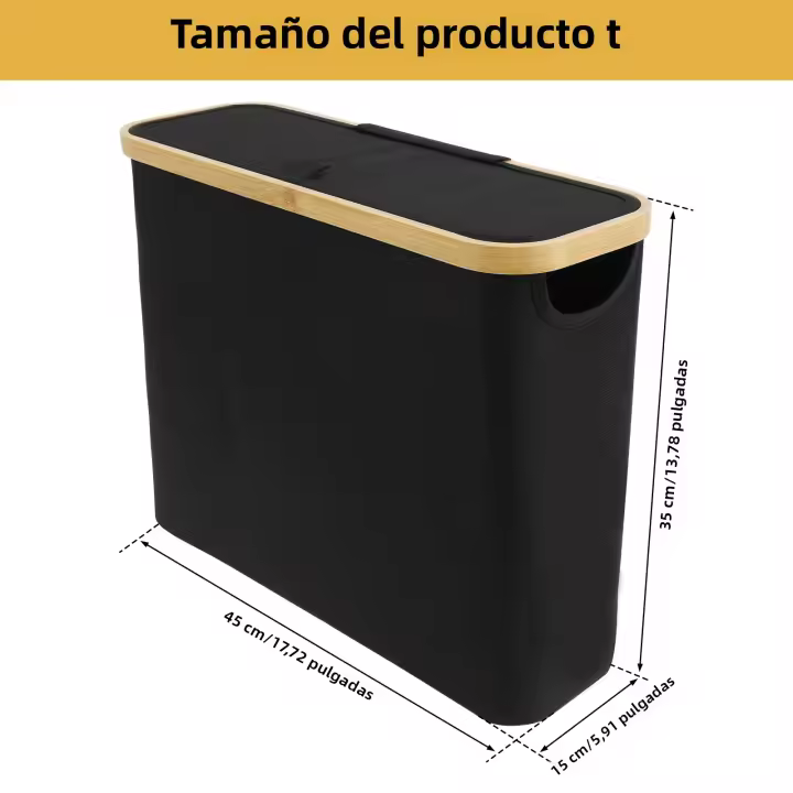 Cesta De Papel Toiletto Con Tapa Organizador De Almacenamiento Para Baño Soporte Libre Para 12 Rolls De Papel Higiénico Ecológico De Madera Rectangular - 1