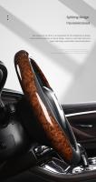 Cubierta De Volante De Cuero Microfibra Con Patrón De Madera Universal Ajuste Para 14.5-15 Pulgadas Durable Antideslizante Diseño De Venas - details 1
