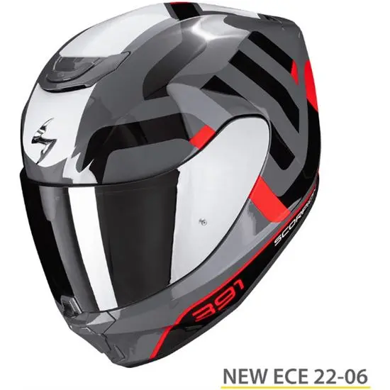 SCORPION EXO-391 AROK GRIS-ROJO-NEGRO NEW ECE-22.06 - 1