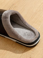 Chinelos De Hombre PU Cuero Impermeables Antideslizantes Cómodos Tamaño Grande Terciopelo Suave De Algodón Invierno Interior - details 4