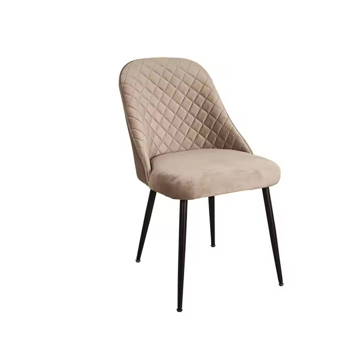 SILLA BEIGE PATAS METAL NEGRO HM122209 FIJALO - 1