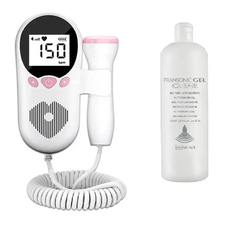GEL + DOPPLER Monitor Detector de Frecuencia cardíaca fetal del bebé sin radiación para escuchar el Latido del corazón del bebé - 1