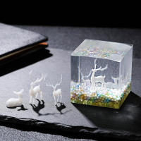 Modelo De Resina Pequeño Ciervo JCD Miniatura Escena Lámpara De Mesa Para Manualidades Joyería Hecho De Resina Animal - details 7