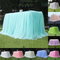 Enagua De Tules Para Mesa Rectangular Redonda Ovalada Cuadrada Ruffle Tutu De Organza Para Bodas Fiestas Showers Decoración De Mesa - details 0