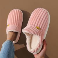 Pantuflas De Invierno Unisex Color Sólido Conciso Suaves No Especiales Calor Fluffy Mule Slides Para Hombres Y Mujeres Casuales Algodón Zapatos Antideslizantes Interiores - details 13
