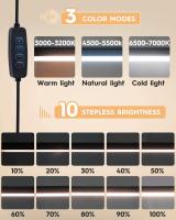 Lámpara De Escritorio LED Ajustable Con Braza Paseante Luz De Lectura Para Estudio Trabajo Noche Material ABS Y Aluminio - details 5