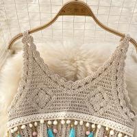Conjunto De Ropa De Navidad Para Mujer Dos Piezas Laca up Halter Sin Espalda + Top Con Cuerda De Borla Tassel Sólido Falda A-Line De Cintura Elástica Longitud Media Pierna - details 3