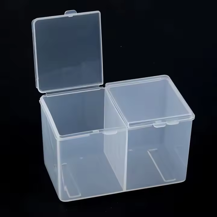 Caja De Almacenamiento Para Uñas Con Doble Grille Y Cubierta De Cinta Anti-Polvo Para Algodón Y Toallas Accesorios De Terminación Para Manicura - 1