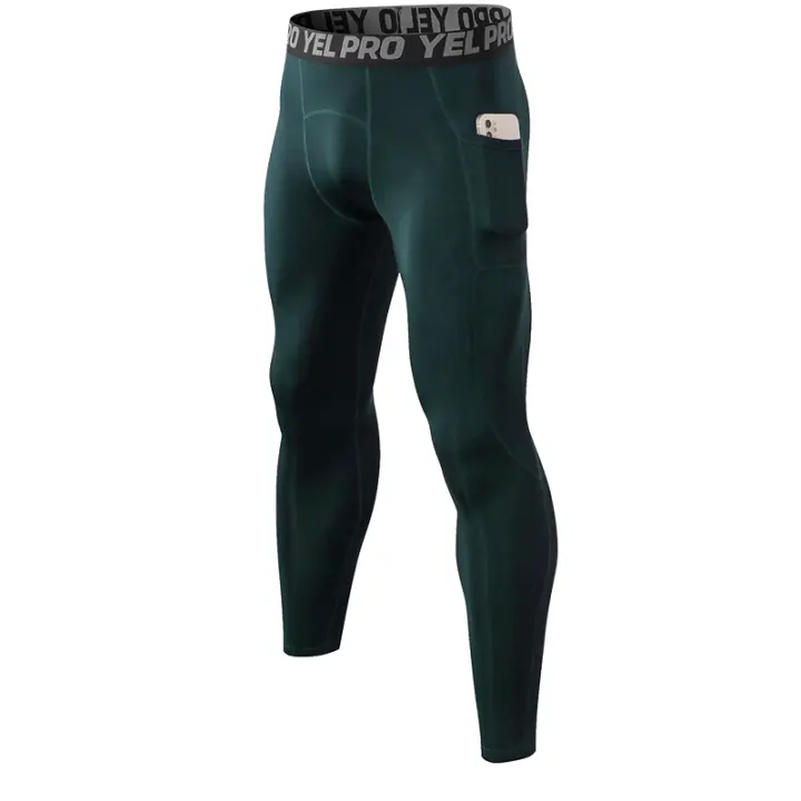 Pantalones De Compresión Para Hombre Con Bolsillo Pantalones De Entrenamiento De Invierno Para Running Y Baloncesto Tights De Fitness Y Gimnasio - 1