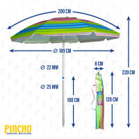 Pincho Sombrilla Playa Grande Ø200 Cm Antiviento Protección UV 50 - details 0