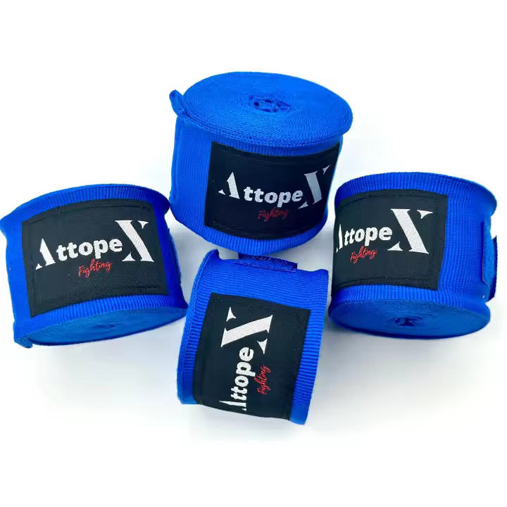 Attopex Pack de 2 Pares de Vendas- Boxeo, Artes Marciales Mixtas (MMA), Kick Boxing... Pack Duo Cintas o Envolturas Protección de Manos 1 Par Azul 1 Par Negro. Oferta! - 1