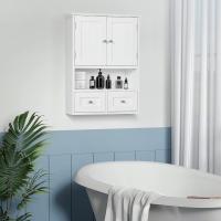 Armario de Pared para Baño Armario Colgante Mueble Suspendido de Baño con 2 Puertas y 2 Cajones para Cocina Estilo Moderno 50,8x17,8x66 cm Blanco - details 2