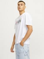 Jack & Jones Jorportland Block Branding Ss Cn Ln 12262662 Bright White Hombre - details 1