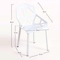 ORION91 Silla ELECTRA Color Blanco Acero y Polipropileno 54x59x80cm Comedor Oficina Salón Teletrabajo Cocina - SpazioLuzio - details 0