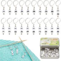 Marcadores De Costura De Número Para Crochet Marcadores De Patrón De Acrílico Con Cierre De Hoz De Hierro Y Abrazadera De Crochet - details 0
