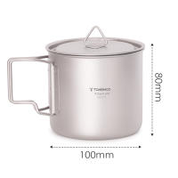 Tomshoo Copa De Camping Ultraligera De Titanio Con Mano Plegable Para Exteriores Y Picnics Vaso De Agua De 300/350/420/450/550/650/750ml - details 4
