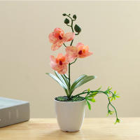 Mini Bonsai Simulado Phalaenopsis Plantas Artificiales En Vaso Para Decoración De Escritorio Comedor Oficina Hogar Y Bodas - details 1