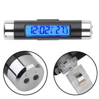 Termómetro Y Reloj De Automóvil 2 En 1 Con Calendario Pantalla LCD Digital Luz Azul Trasera Accesorios Automotrices Clip Sobre - details 3
