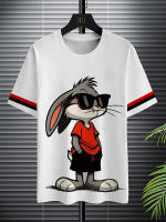Camiseta De Conejo De Dibujo Animado Personalizado Para Hombres Con Estilo Callejero Mangas Cortas Y Tela Rápida Secado Cómoda Transpirable Y De Wicking De Humedad Para Viajes - details 4