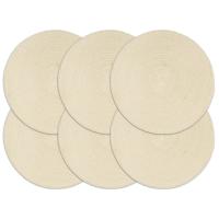 vidaXL Manteles individuales redondos 6 uds algodón natural liso 38 cm - details 0