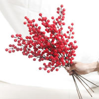 Decoración De Navidad Berries Artificiales Rojos Bouquet Flor Falsa Para Adornar Casa Árbol De Navidad Año Nuevo Accesorio De Ornaments - details 7