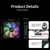 COOLCIRC P1 Ventilador De Enfriamiento Para CPU 120x120x25mm 12V Silencioso RGB Para Enfriamiento De Aire De La Caja De Computadora - details 4