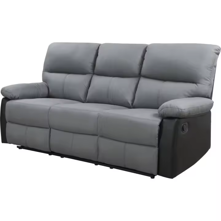 Sofá reclinable 3 plazas "Lincoln" - Color negro/Gris oscuro - 1