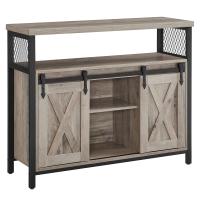 Armario de cocina, elegancia rústica para tus festines, diseño en madera marrón con puertas de correderas y paneles de malla, versátil y funcional, ¡descubre la calidez en cada rincón! - details 0