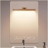 Lámpara De Pared Sin Cable Con Espejo Y Luz LED Ajustable Iluminación De Lectura Diseño Moderno Para Dormitorio Y Sala - details 1