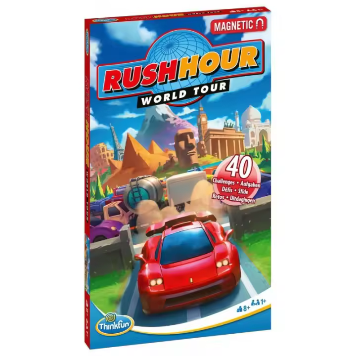 Rush Hour World Tour: Magnetic Travel Puzzle (Think Fun) - Juego de Mesa de Lógica - 1