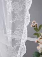 Cortina De Lace Pequeña Flor De Corea Para Cocina Y Dormitorio Estilo Romántico Francés Sin Palo Partición De Tela Para Puerta Translúcida De Polyester - details 7