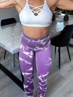 Pantalones De Yoga De Cintura Alta Sin Costuras Con Glúteos En Tie-Dye Para Mujer Elasticidad Fitness Leggings De Nylon - details 6