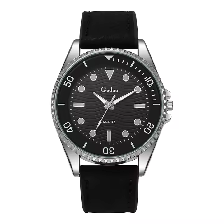 Reloj De Cuarzo Para Hombre Estilo Casual Y Moda Correa De Cuero PU Resistentes Al Agua Profunda Sin Empaque Aluminio Material De La Caja - 1