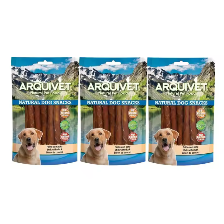 Pack de 3 bolsas - Arquivet Snack Palito 'Lollies' con Pato para Perros 100gr - 1