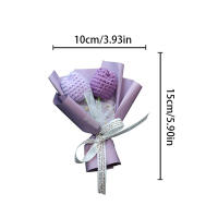 Mini Bouquet De Flores Artificiales Hacer Knit En Punto Girasol Tulipán Para Bodas Día De San Valentín Regalos De Cumpleaños Decoración Del Hogar - details 0
