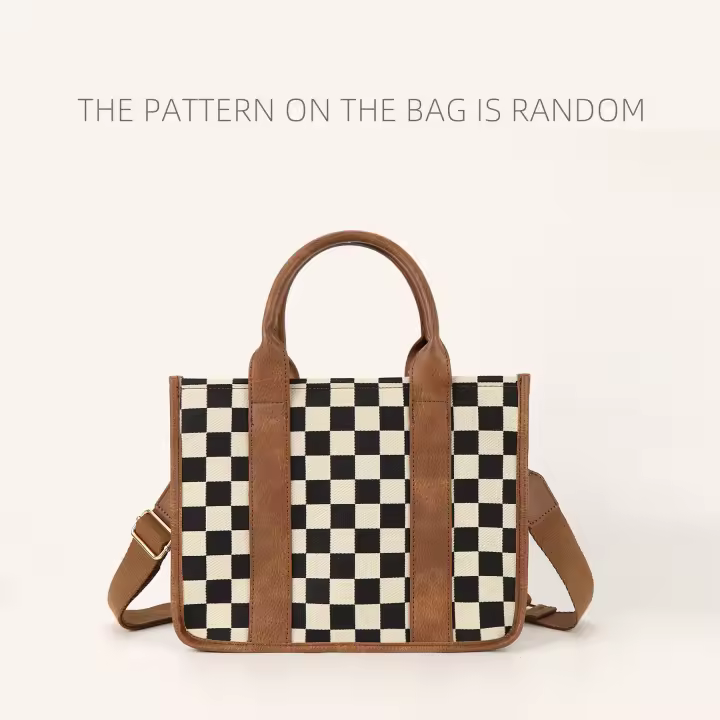 Señoras Lona hombre crossbody Bolsa casual Cien Bolso Viaje Plaid Tote con Correa de hombro - 1