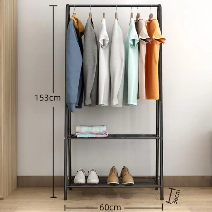 Perchero de hierro para ropa, estante de almacenamiento zapatero bolso, colgador sala de estar, muebles para el hogar, letra A 153cm - 1