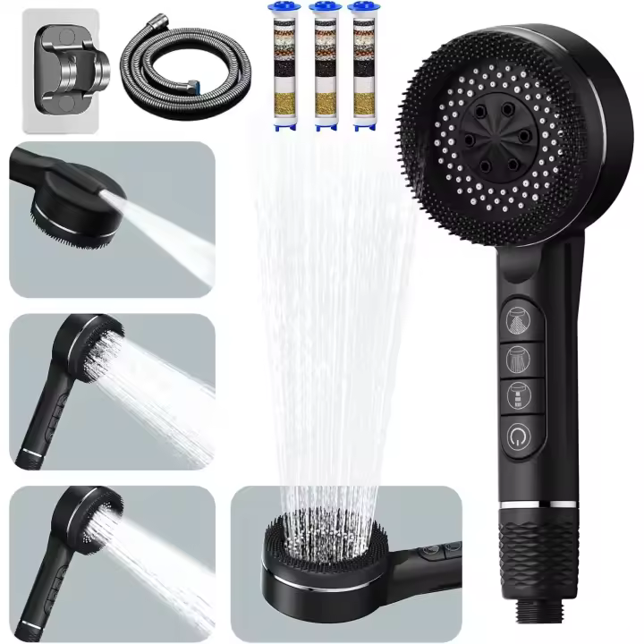 Cabezal de ducha con filtro y cabezal de ducha de mano con flujo de agua a alta presión - 1