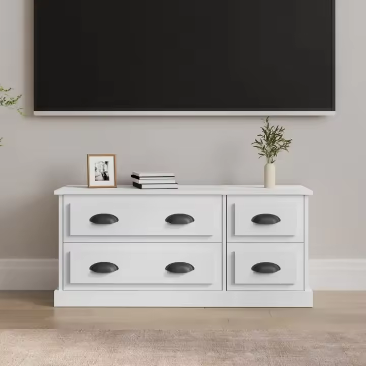 Mueble para TV madera contrachapada blanco 100x35,5x45 cm - 1