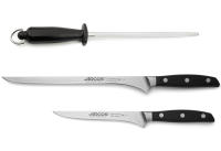 ARCOS Manhattan - Set Jamonero (2 Cuchillos + 1 Chaira) - Acero Inoxidable Forjado Nitrum® - Mango POM - Estuche Regalo - details 1