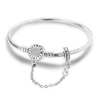 Pulsera De Plata 925 Para Mujer Con Cierre Original Y Cadena De Serpiente Adecuada Para Colgar Charm Brillo Zirconia Pulsera Clásica Para Fiestas - details 21