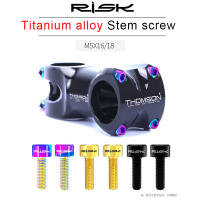 RISK 6PCS Tornillos De Manillar De Bicicleta De Titanio UltraLigeros M5x16mm/M5x18mm Para Road Y MTB Instalación De Manillar Y Gradiente - details 0