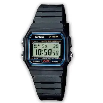 Reloj Casio F-91W-1YEG Digital Ultraligero con Correa de Resina Negra y Múltiples Funcionalidades - 1