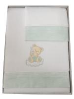 Juego de Sábanas de Cuna Coralina Baby Pecas - Diseño de Ositos y Estrellas, Coralina Extrasuave 100% Poliéster, Fabricado en Europa Mommata - details 7