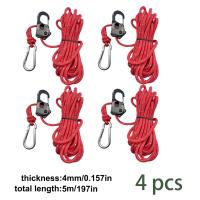 4pcs Cuerda De Acampar 5m Ajustador De Cordón Para Tienda De Campaña Correa Reflectante Tensión Rápida Pulley Ratchet Cierre De Ancilla - details 11